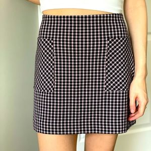 Pink and black plaid mini skirt, won 2x